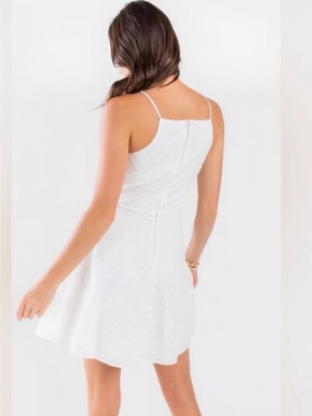 White Eyelet Skater Dress - Picture 2 of 12